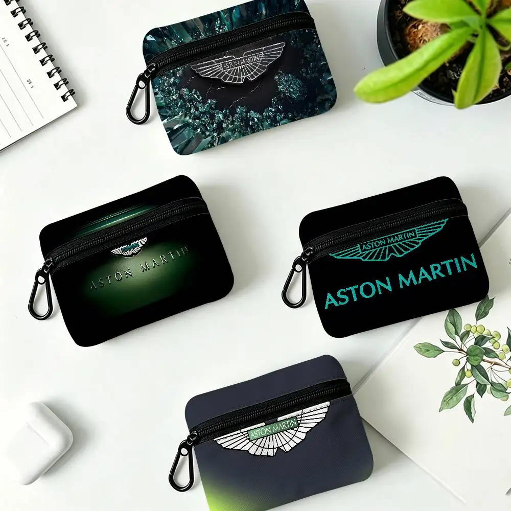 A-ASTON M-MARTINS Tragbare Mini-Geldbörse aus Oxford-Gewebe mit Karabiner-Design, Kleine Münztasche für Karten, Schlüssel, Kopfhörer