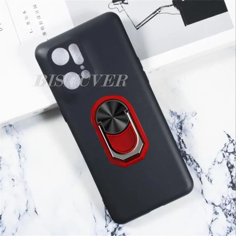 For OPPO Find X5 Pro 2022 PFEM10 CPH2305 PFFM20 Find X5 Back Ring Holder Bracket Phone Case Smartphone TPU Soft Silicone Cover