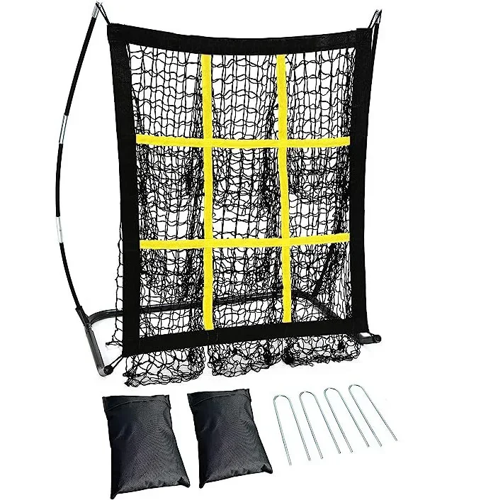 

Pitching Net Baseball Pitching Target with Strike Zone Softball 9 Hole Training Net
