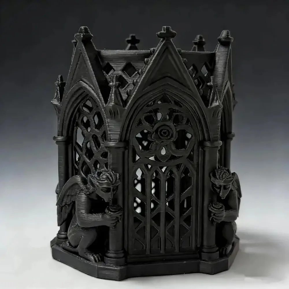 3D Printed Gothic Skeleton Pen Holder for Paint Brushes, Makeup Brushes, Markers, Living Room & Desk Home Decor