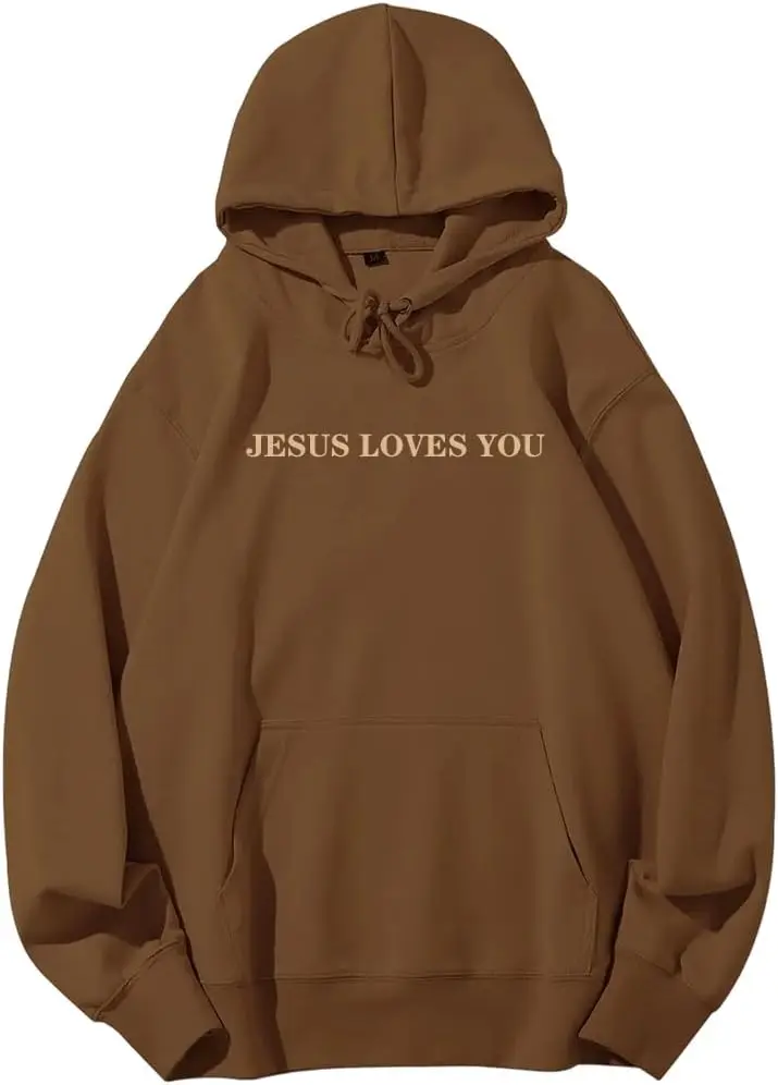Jesus Loves You Christian hoodies Religious Sayings hoodie Graphic Sweater Man Women Bible Pullover Y2K Sweatshirt