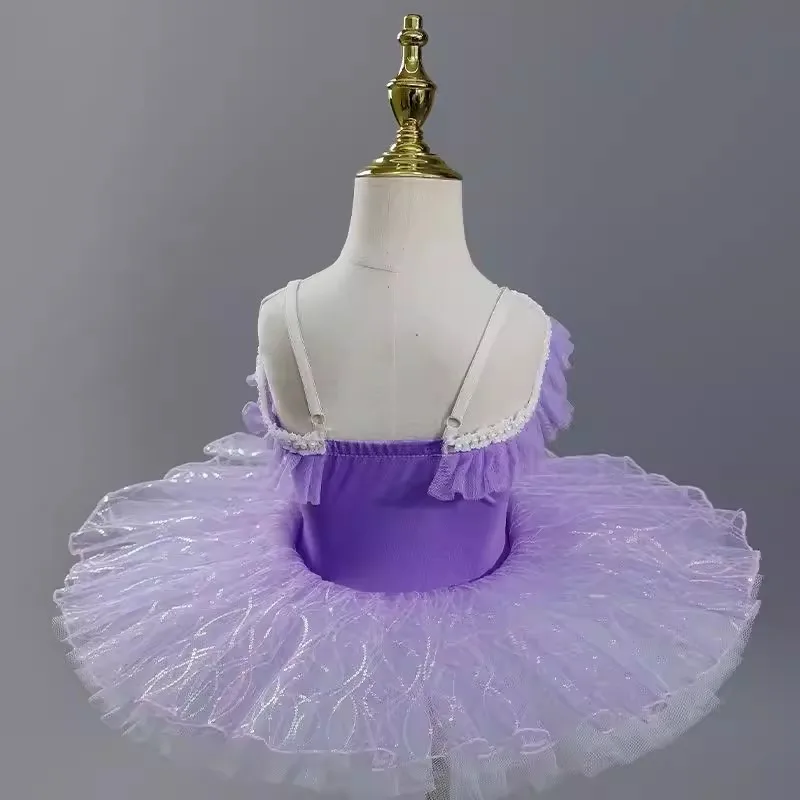 Children Professional Ballet Dress Green Ballet Tutu Kids Costume Ballet princess stage sequins dancing dress