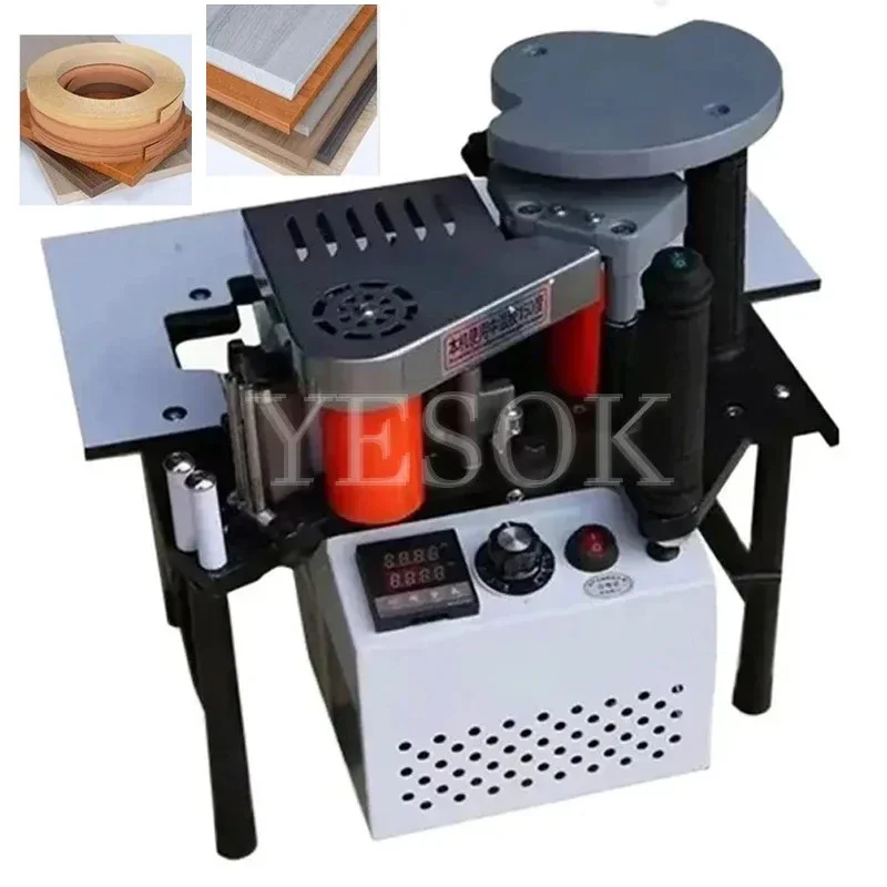 Small Manual Edge Banding Machine (220V//1200W)Double Side Gluing Portable Edge Bander Woodworking Equipment