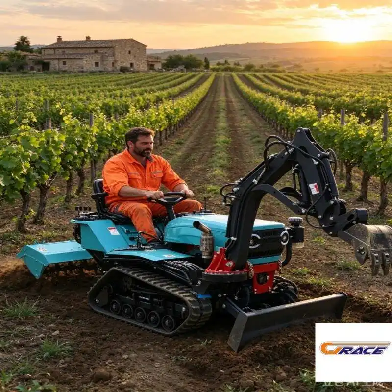 Mini Tracked Crawler Tractor, Multi-function Excavator Arm, Log Grapple, Hydraulic Breaking Hammer, Auger Attachment