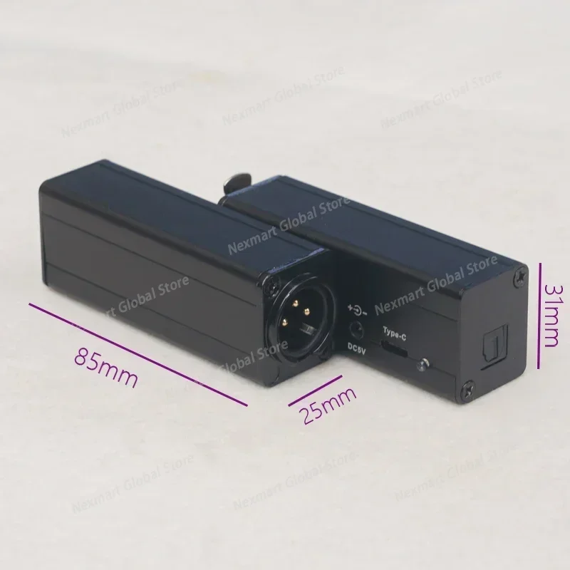 Optical Fiber SPDIF to AES Level XLR Port Adapter, Lossless Digital Conversion for DAT Recorder, Active Monitor Speaker