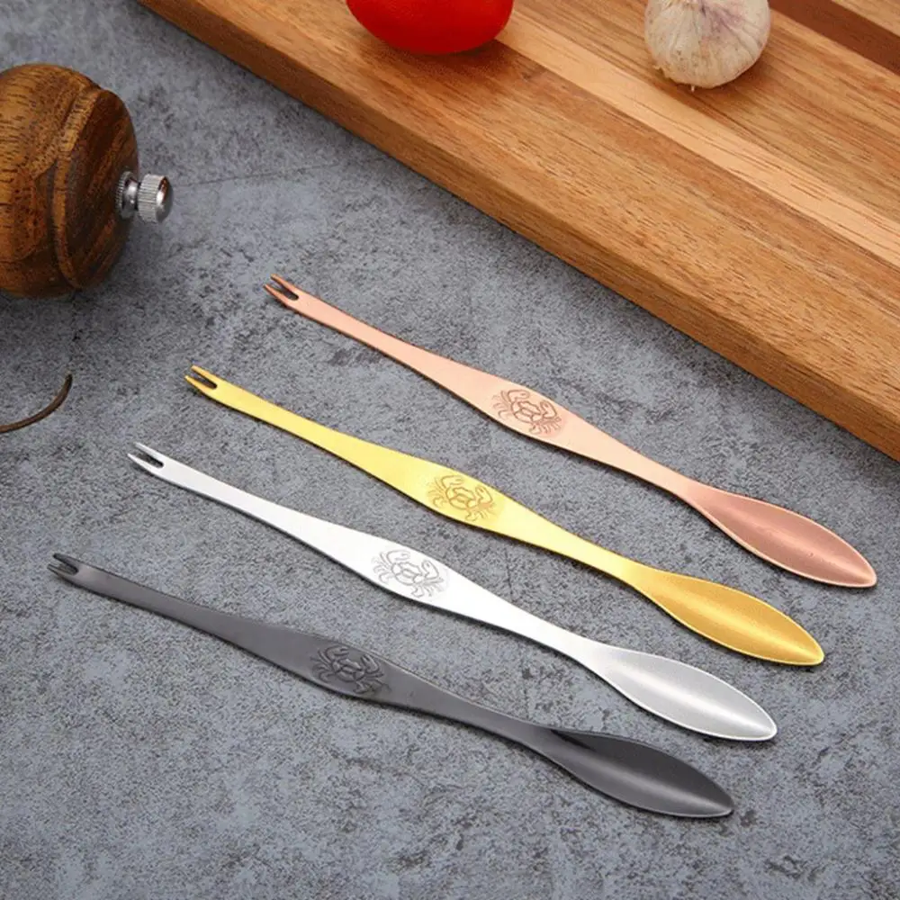 304 Stainless Steel Crab Shape Die Cast Quick Shellfish Lobster Cracker Seafood Tools Clip Needle Fork Picks