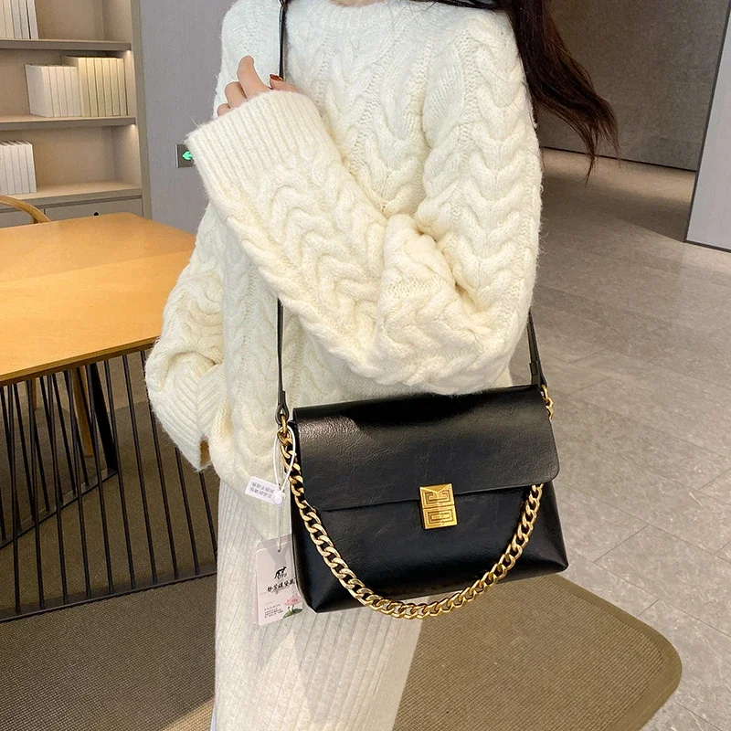 حقيبة كتف جلدية مصممة شهيرة للنساء حقائب يد كلاسيكية أنيقة #2