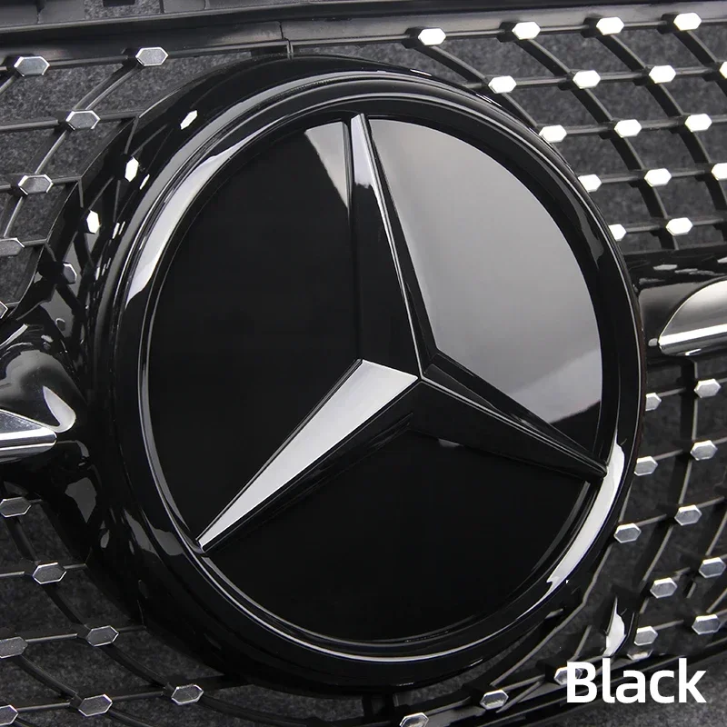 

Car Front Grille Emblem Star Badge Logo Chrome black Silver 3D Mirror Mercedes Benz Amg W205 W204 W253 W213 W206 W166 gle glc