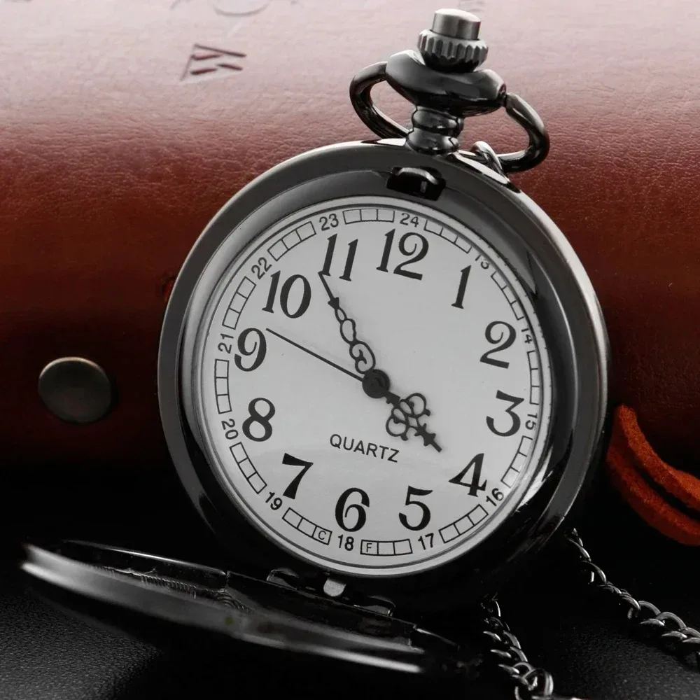 클래식 밝은 검은 색 야생 Direwolf 헤드 오른쪽 아랍어 디지털 석영 주머니 시계 목걸이 펜던트 시계 체인 남성 여성 선물