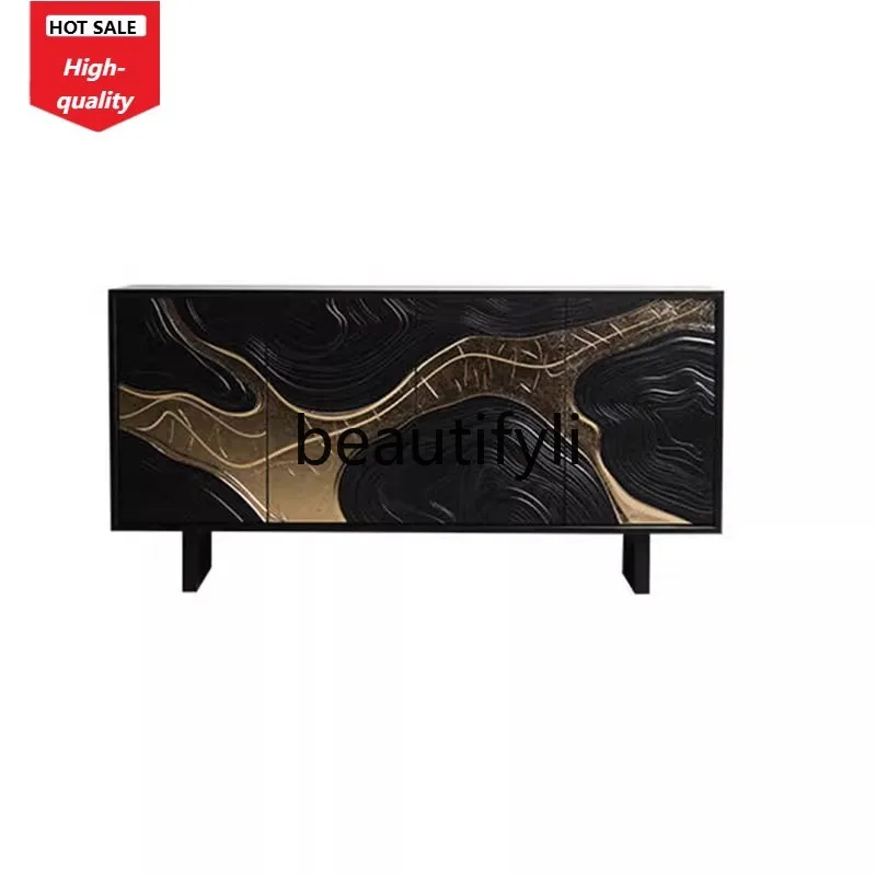 

Vintage Solid Wood Sideboard Light Luxury High-End Entryway Designer Storage Cabinet Sideboard