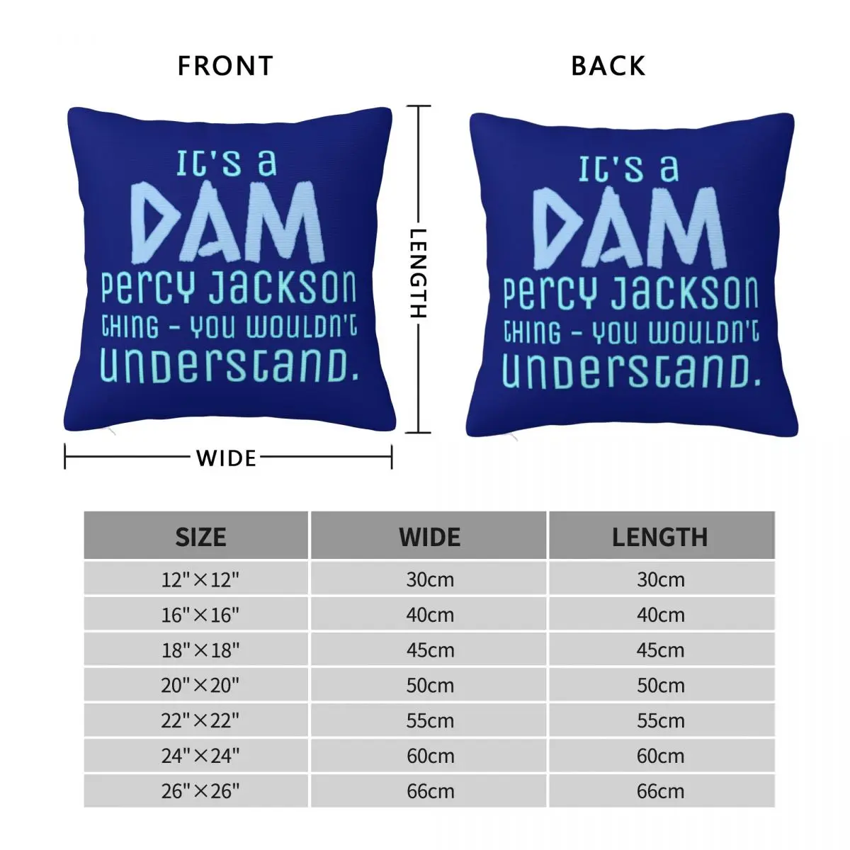 It's A Dam Percy Jackson Thing Square Pillowcase Polyester Linen Velvet Printed Zip Decor Pillow Case Sofa Seater Cushion Cover