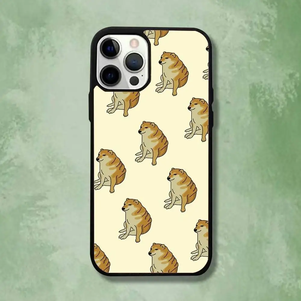 Urocze etui na telefon z motywem psa Cheems dla iPhone 16, 15, 14, 13, 12, 11, Pro, Max, Plus, Mini, SE4, E, magnetyczne, kompatybilne z bezprzewodowym ładowaniem Magsafe