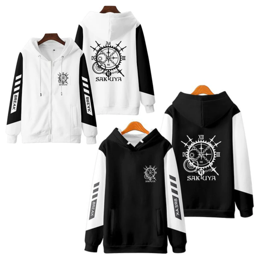 Sudadera con Capucha Divertida de Anime TouHou Project Izayoi Sakuya, Sudadera Gráfica Hip Hop, Poleron Hombre, Ropa Urbana Harajuku