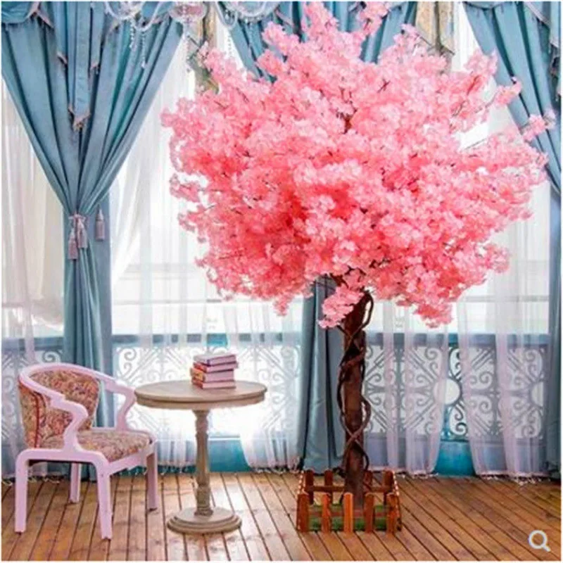 Simulation Tree, Peach Blossom Tree, Fake Wishing, Large Indoor Decoration, Shopping Mall, Shop, Hotel, Living Room Layout,