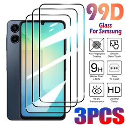 3Pcs Screen Protector for Samsung Galaxy A06 A05S A15 5G A25 A35 A55 99D Tempered Glass For Samsung A54 A34 A24 4G A14 A04E Film