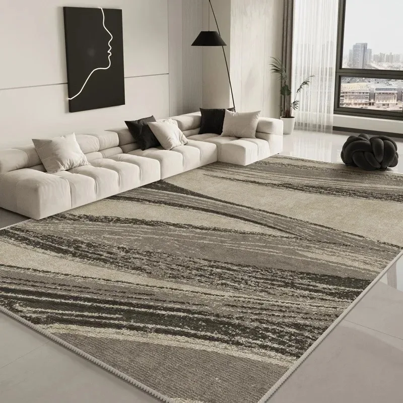 Modern Simple French Large Living Room Carpet Light Luxury Art Stripe Design Bedroom Rug Home Decoration Sofa Coffee Table Mat