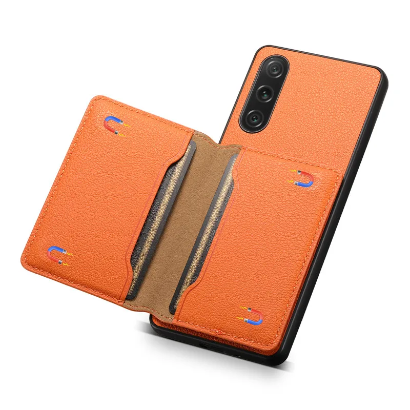 Funda de teléfono tipo billetera de cuero PU multifuncional de lujo Coque para Sony Xperia 1 5 10 IV 1V 10V 5III 1VII funda con tarjetero