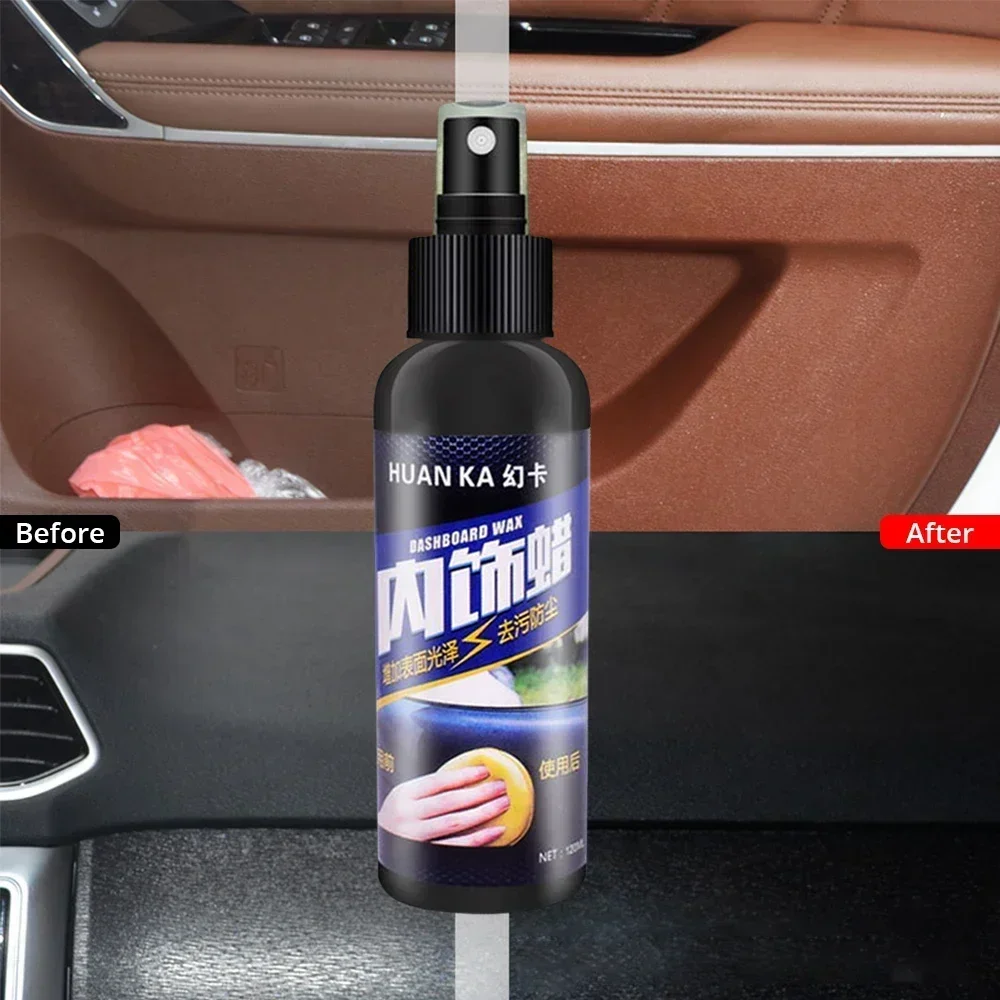 Herramienta limpiadora de Interior de coche, lavado de cera multifuncional, rueda de neumáticos, agente de restauración dedicado, accesorio para el cuidado del automóvil, pulido, 120ml