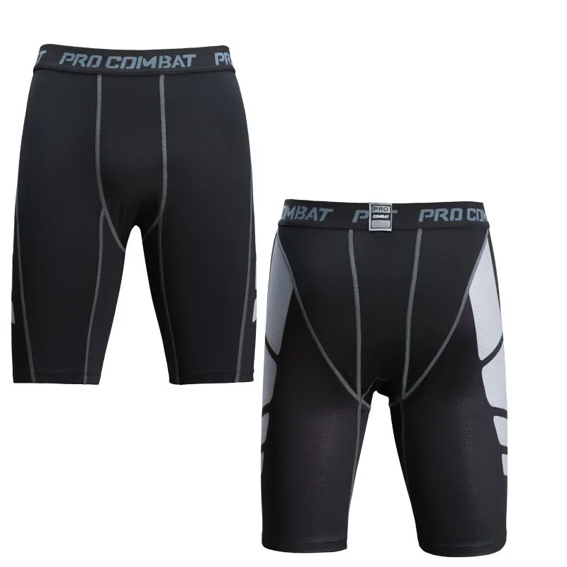 

Men's sports training tight shorts five part printed pants fitness basketball running cycling bottom elastic pants 남자 반바지