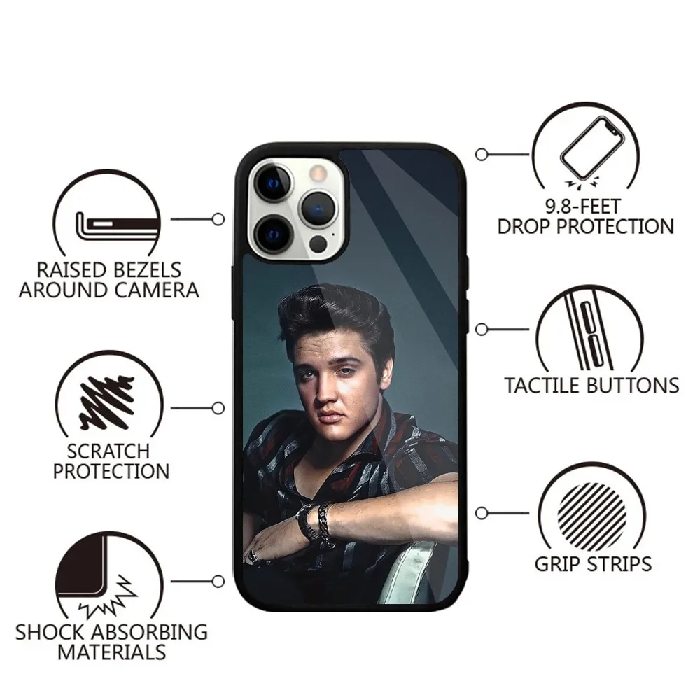 Cat King E-Elvis Presley Singer  Phone Case For iPhone 15,14,13,12,11,Plus,Pro,Max Mini Magsafe Magnetic Wireless Charging