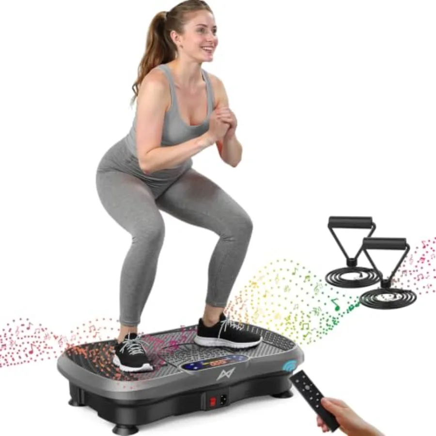 Vibration Plate Fitness Platform for Home Gym Office Use, Steel Frame with Black Matte Finish, Full-Body Shaking Workout for We