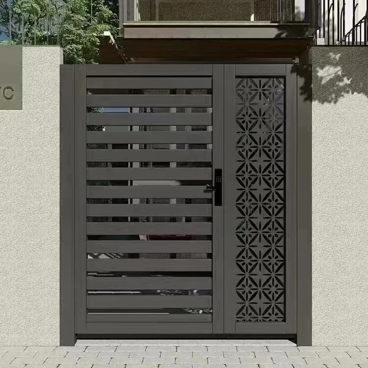 Residential Modern Aluminum Pedestrian Gate Driveway Door With High Security & Modern Style