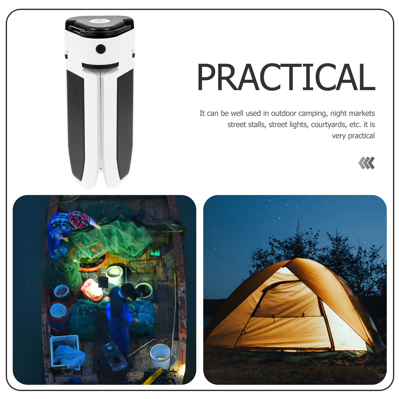 

1Set Camping Foldable LED Light Rechargeable USB Outdoor Emergency Lamp Tent Light Durable ABS Material Practical Lighting Tool