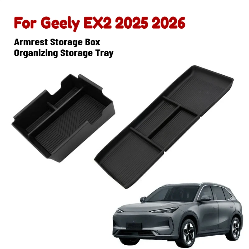 Para Geely EX2 2025 2026: Caixa Organizadora para Apoio de Braço Central, Bandeja de Armazenamento e Acessórios Internos para Organização do Carro