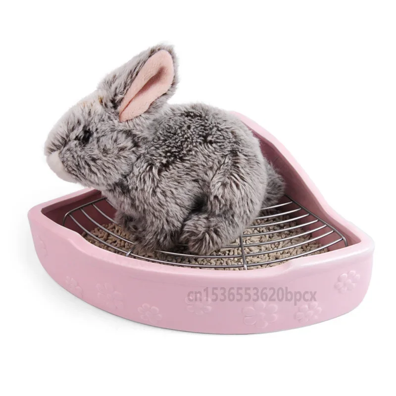 

Ceramic Triangle Rabbit Toilet: Splashproof Chinchilla Bowl, Easy-to-Clean Hygienic Pet Solution, Litter Box, Pet Potty