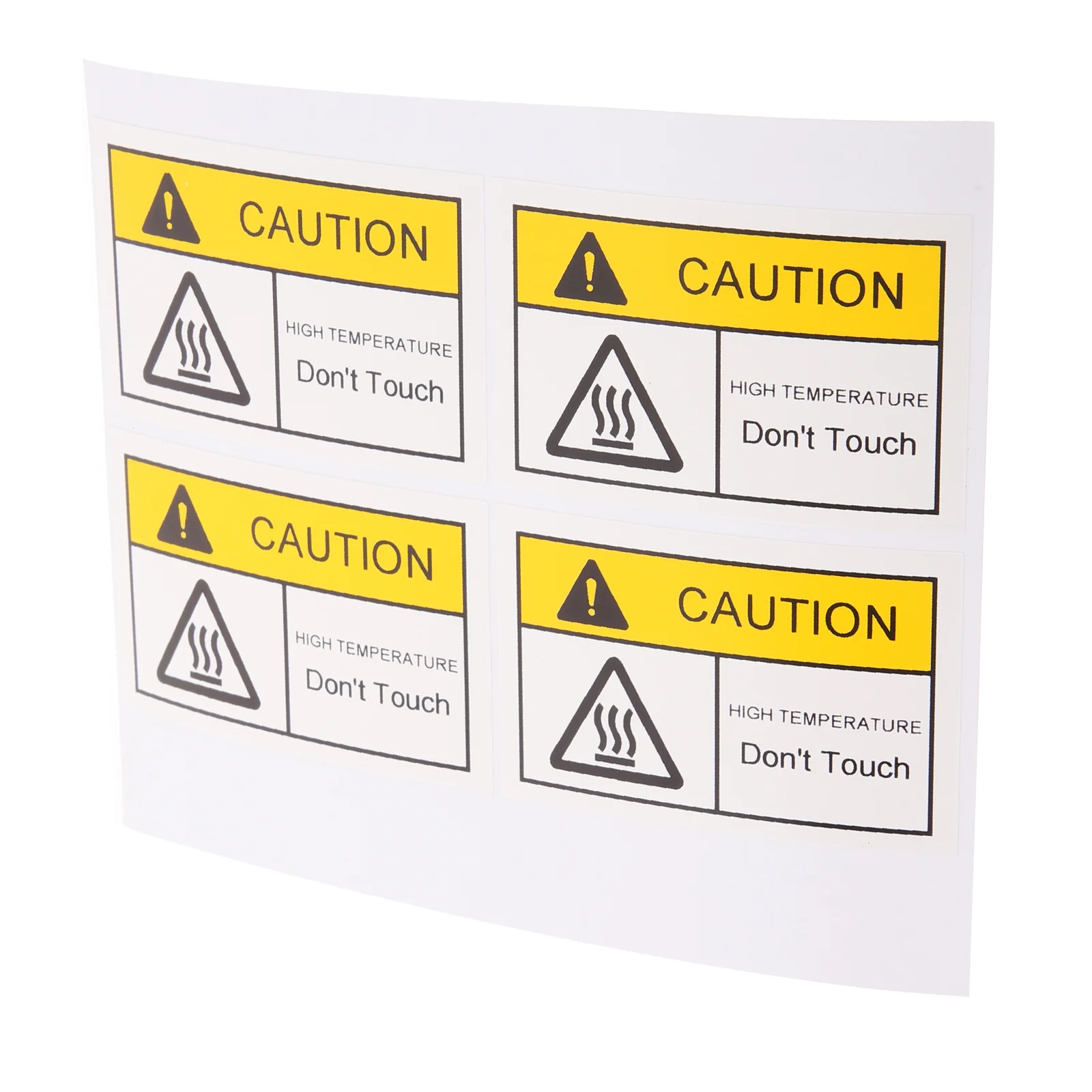 4 Pcs High Temperature Warning Label Hot Sign Do Not Touch Pvc Sticker Surface Labels