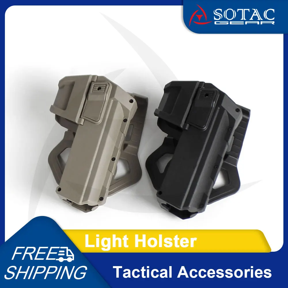 Tactical Equipment Light Holster Right Hand with Waist Belt Flashlight Holsters Weapon Accessories SOTAC