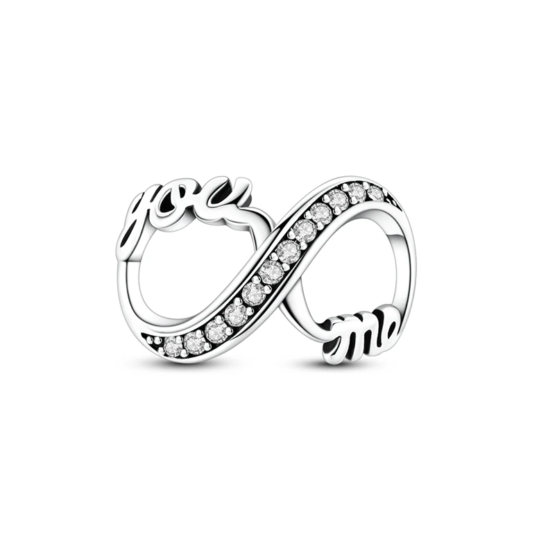 

925 Sterling Silver You And I Have Infinite Love Charms Beads For Women Fit Original Bracelet DIY Birthday Party Jewelry Gifts