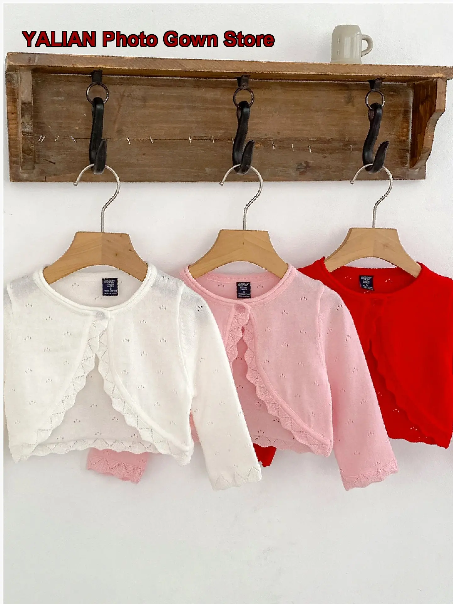 Girls Knit Top Summer Hollow Out Ice Silk Air-Conditioning Shirt Pure Color Outerwear