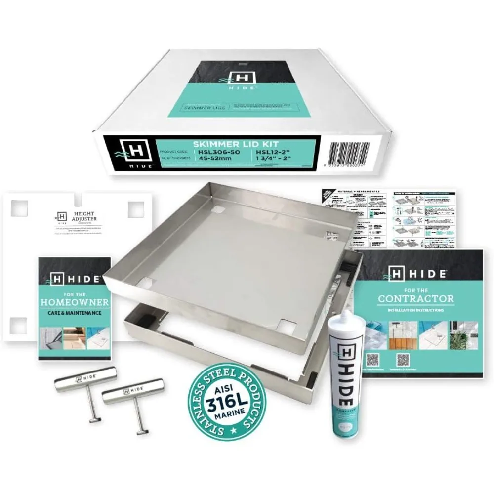 Kit de cubierta para skimmer de piscina, tapa de skimmer oculta de lujo con profundidad de incrustación 2.0