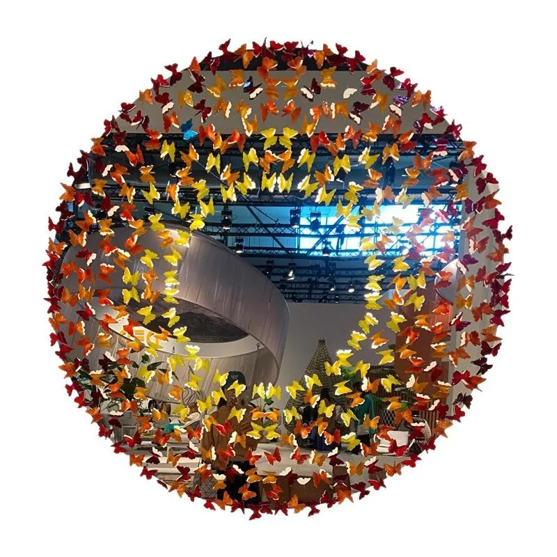 Butterfly decorative mirror, designer high-end modern, wall resin wall-mounted mirror
