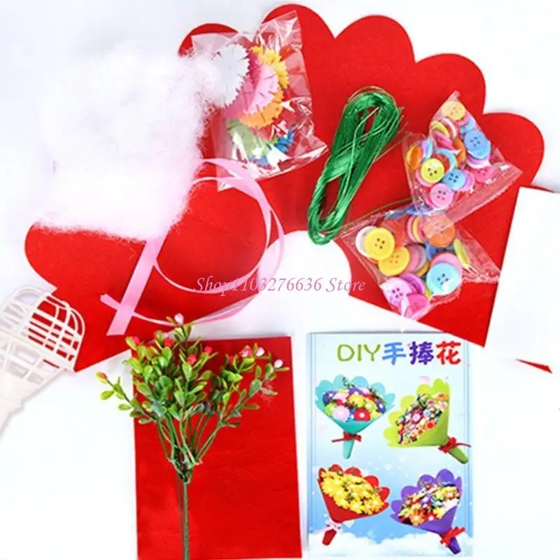 R6FD Diy Bridal Bouquet Material Crafts Kits Activity Center School Art Teaching Educational Toy Handmade Mother’s Day Gift