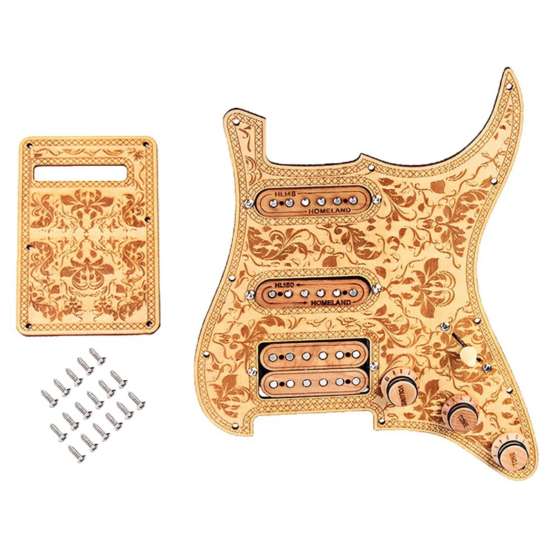 

Prewired-Loaded SSH Maple Wood Guitar Pickguard Alnico V Pickups for ST Guitar