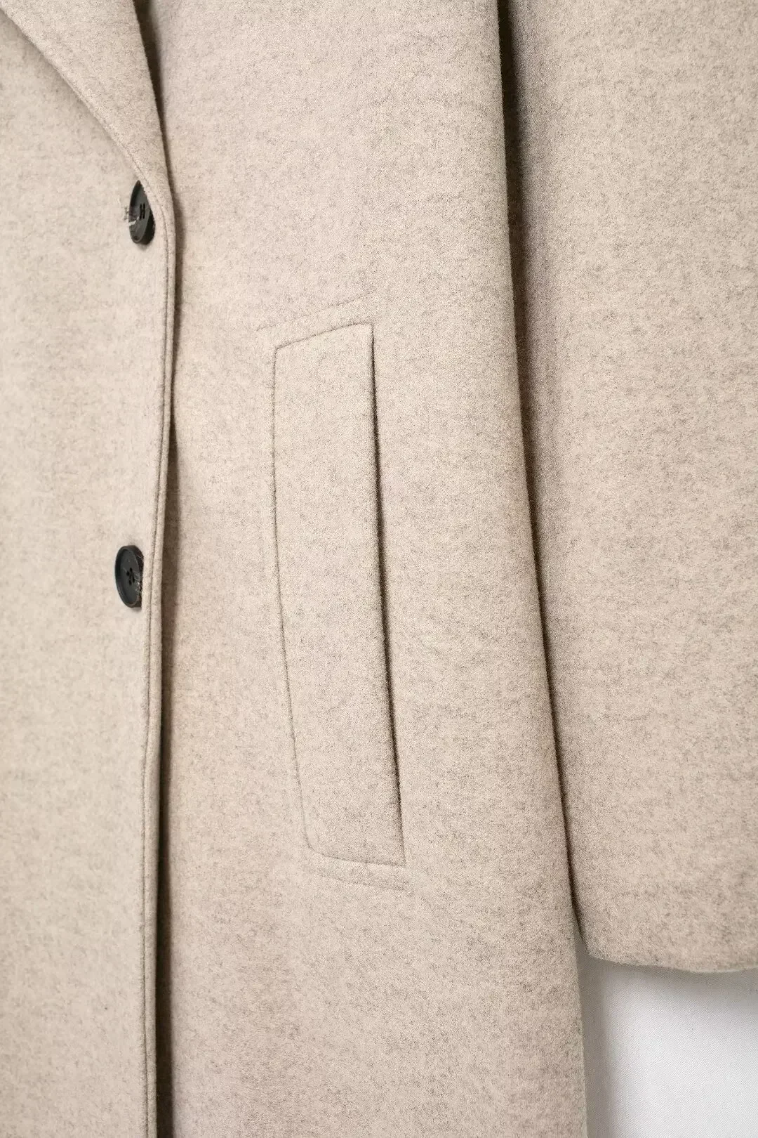 معطف نسائي فضفاض طويل الصدر ، معطف صوف ناعم ، جيب بأكمام طويلة عتيق ، توب أنيق ، موضة جديدة