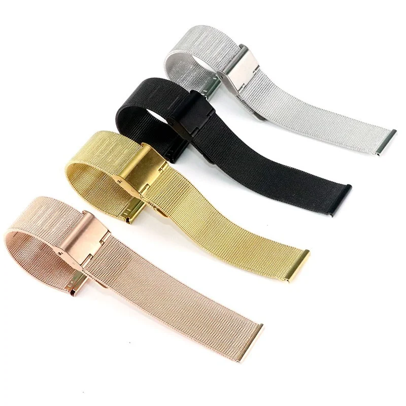 Watchband 20mm 22mm Universal Milanese Quick Release Watch Band Stainless Steel Metal Strap Wrist Bracelet Belt 22 20MM Correa