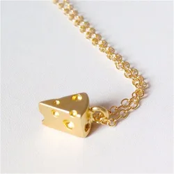 NM021 New Personality Cheese Pendant Alloy Chain Necklace Cute Jewelry Wholesale
