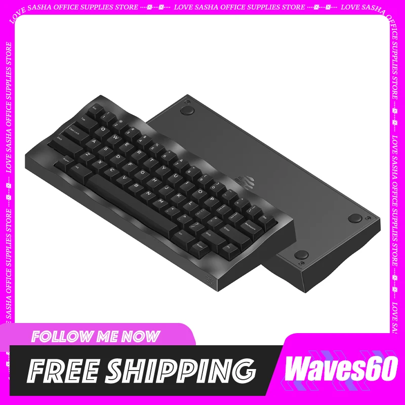 

Zerstudio Waves60 Keyboard Kit Aluminium Alloy Gasket Mechanical Keydous Custom Wave Shell Kit For Desktop Computer Gifts