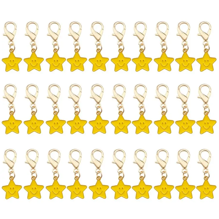 1/5/10/20/50/100pcs Five-Star Joyful Face Keychains - Lucky Gift, May the Joyful Face Always Be with You, Suitable for Birthday