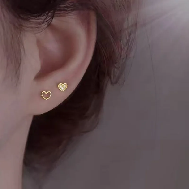 

La Monada женские серьги серебро 925 пробы для пирсинга ушей маленькое полое сердце 925 серебряные серьги для женщин серебряные серьги-гвоздики для девочек