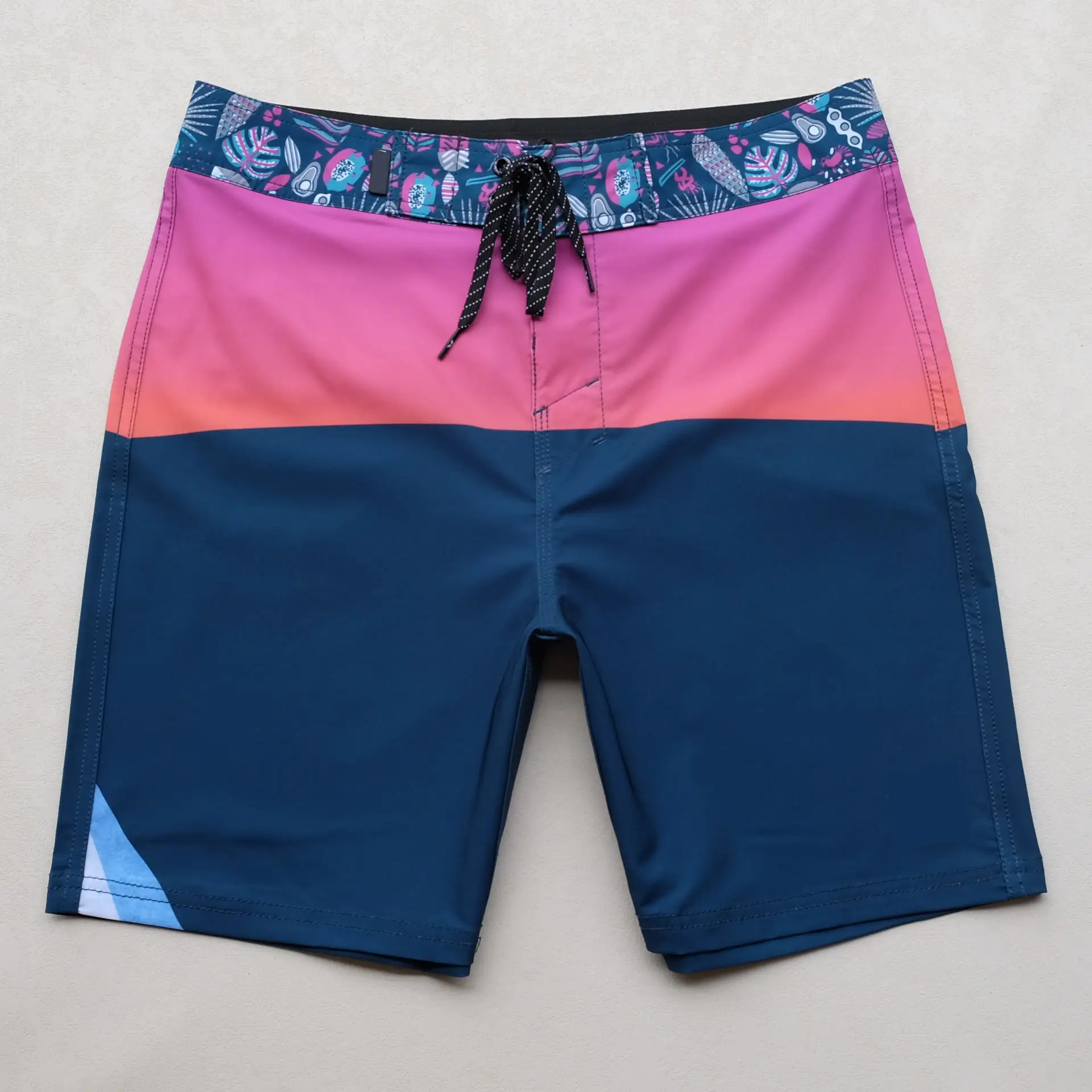 High Quality  Stretch Print Quick Dry Lined Summer Waterproof Casual Swim Beach Gym Shorts  Para Homb For Men Bermuda Swimwear