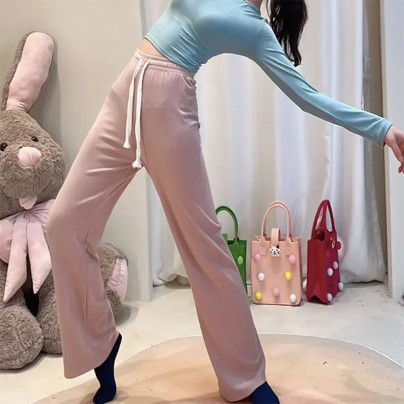 

Modern dance wide-leg pants women's loose autumn and winter new polished warm drape large skirt straight practice dance yoga