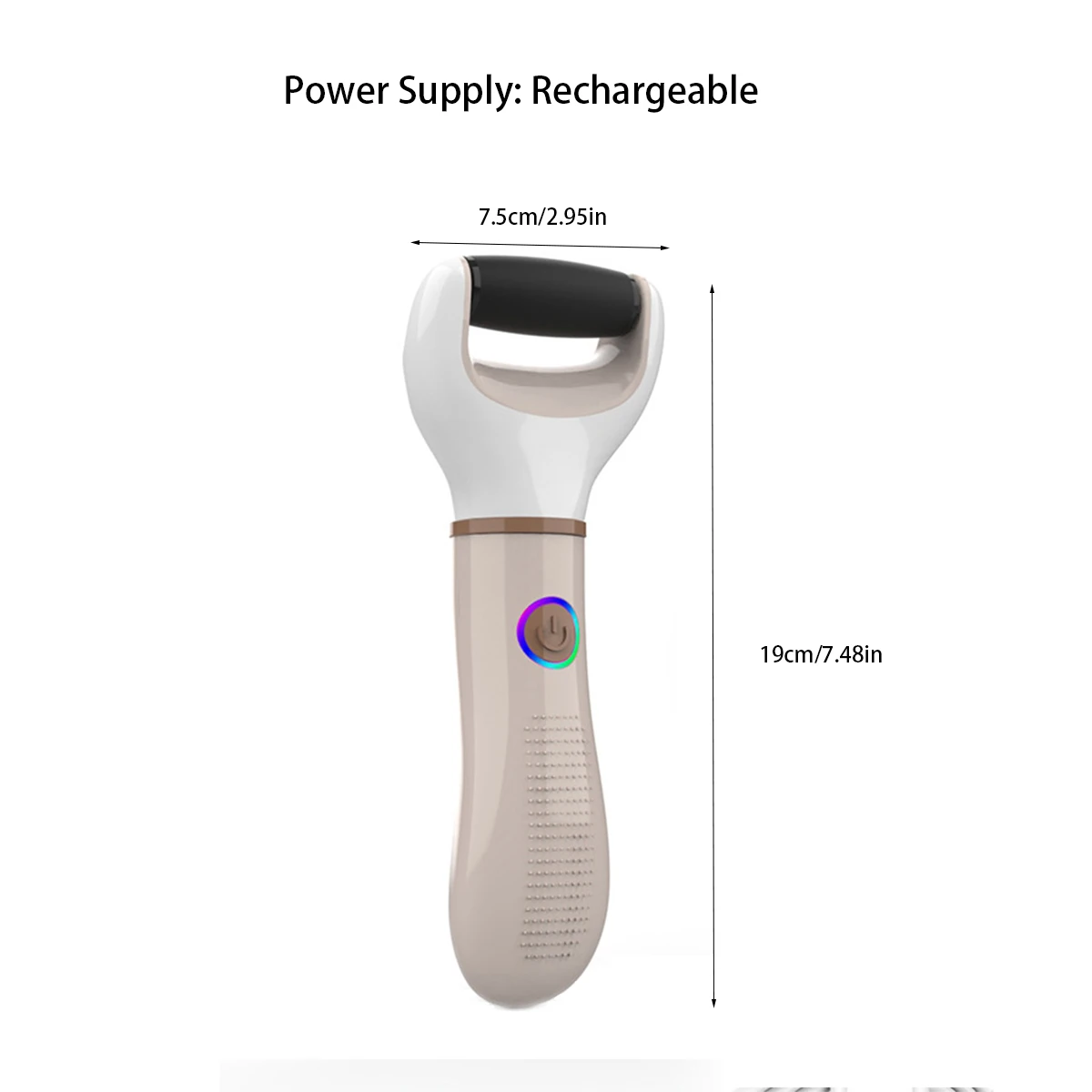 Ferramenta elétrica recarregável para remover calos de pés – removedor de calos de lixadeira elétrica de alta velocidade com rolo substituível