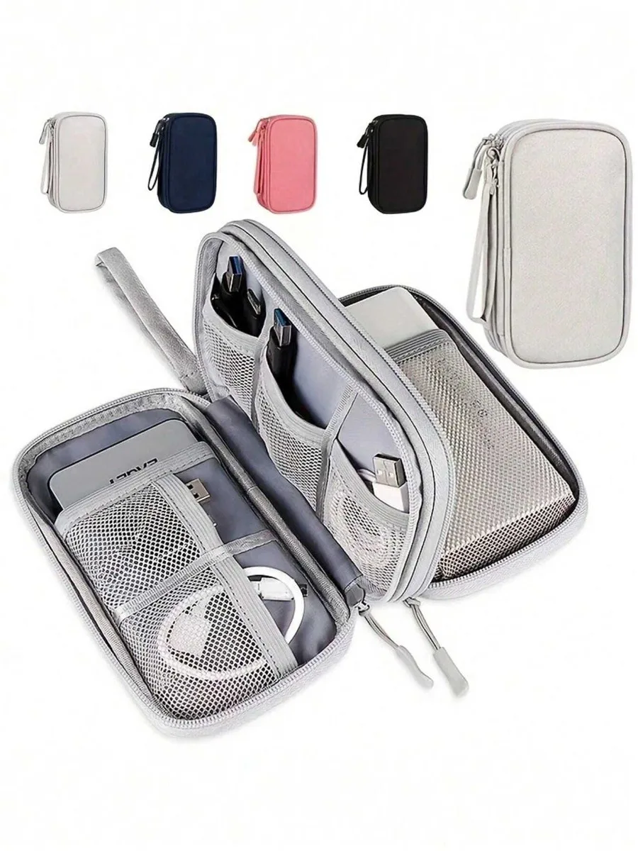 Travel in Style Waterproof Electronic Storage Bag for U Disks, Hard Disks, Headphones, Charger, Mobile Power, Charging Cable