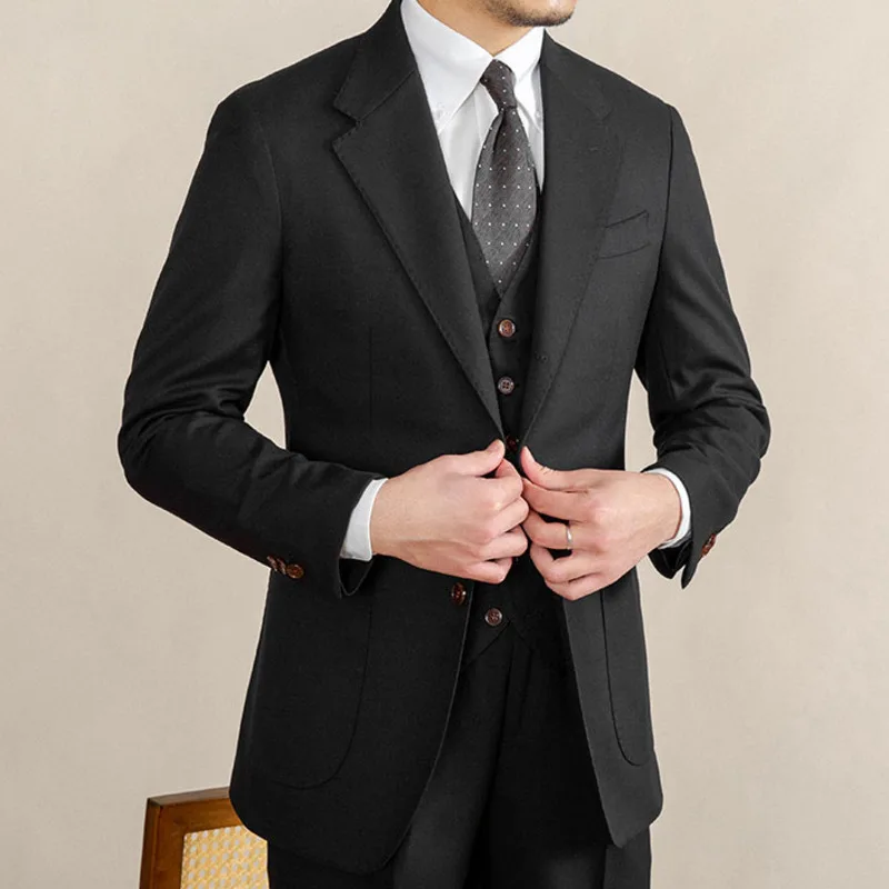 Top Quality Men Streetwear Suit Jacket Vintage Single-breasted Blazer 2023 Fall Hombre Business Casual Suit Blazer Coat Uniform