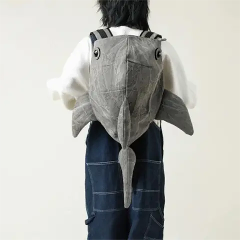 Women Cute Shark Backpack Lightweight Large Capacity Animal Travel Daypack Bookbag for School Travel Outdoor
