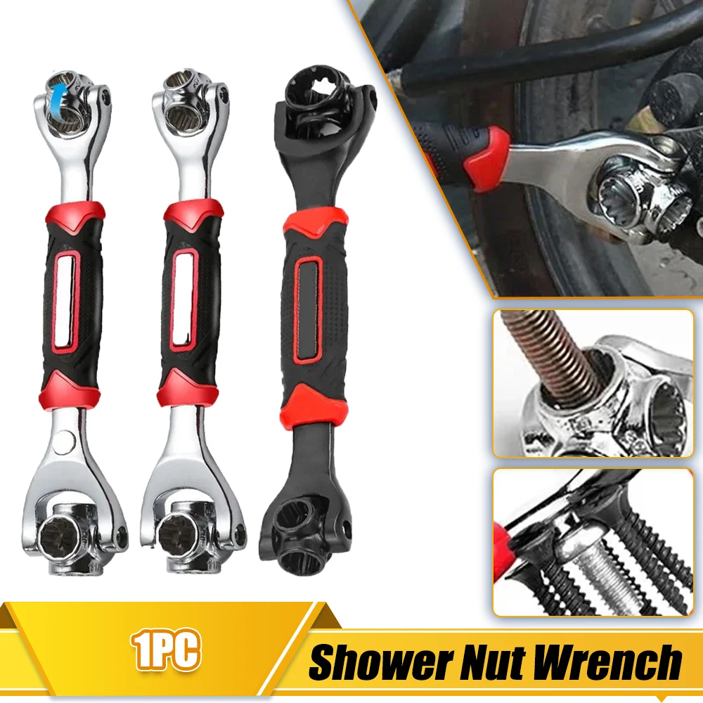 8 In 1 Torque Wrench Universal Ratchet Spline Multifunctional Wrench 360 Degree Bolts Sleeve Combo Tools for Car Repair Spanner